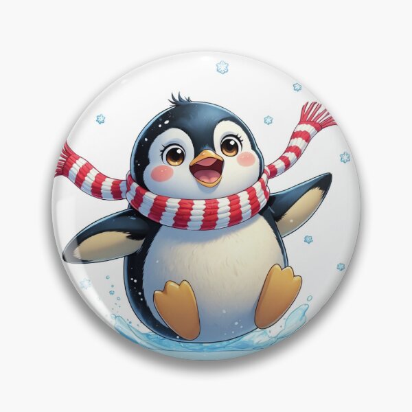 Item preview, Cute Kawaii Funny Slipping Penguin Scarf designed and sold by stagedoorprint.