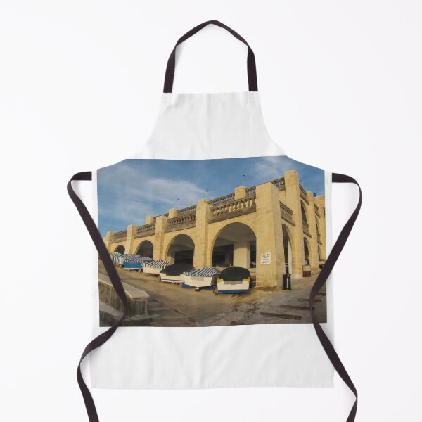Item preview, Rowboats Stored Under Arched Stone Boathouse With Striped Covers On Sunny Waterfront designed and sold by Nmallia.