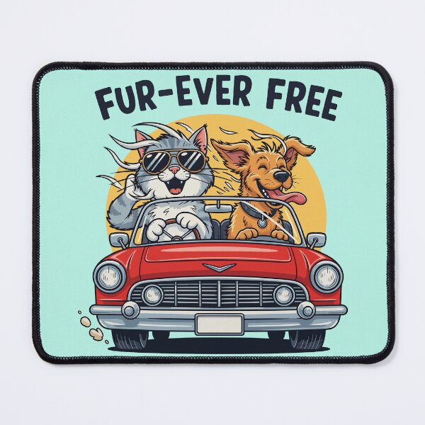 Item preview, Dog Cat Road Trip Convertible Car | Forever Free designed and sold by SillyPawsStudio.