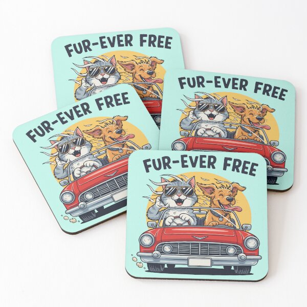 Item preview, Dog Cat Road Trip Convertible Car | Forever Free designed and sold by SillyPawsStudio.