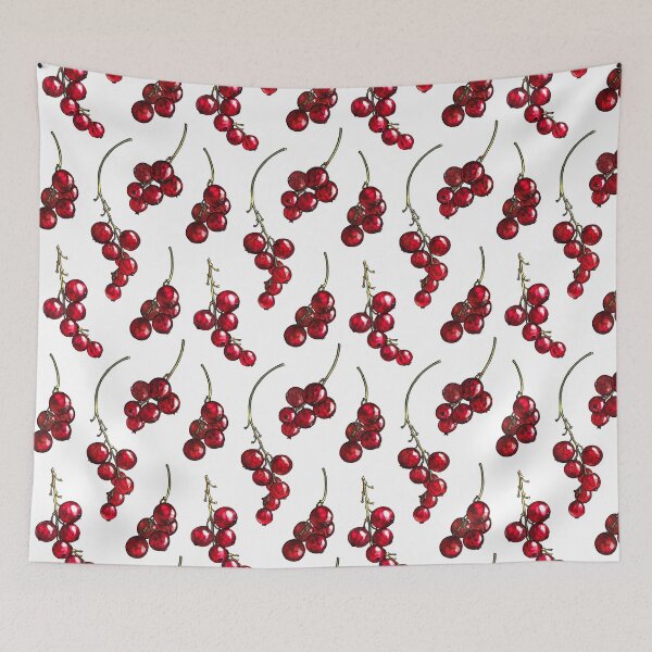 Item preview, Red Currant Berries Pattern - Watercolor Botanical Art designed and sold by AquarellChill.