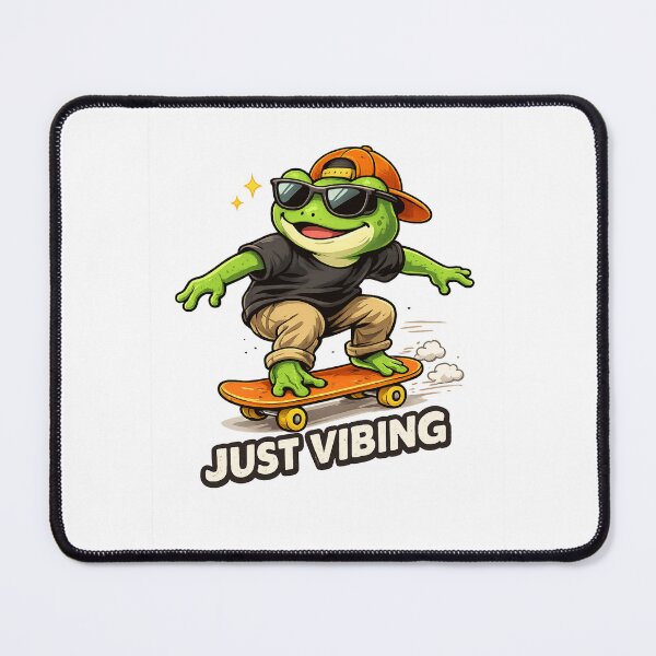 Item preview, Just Vibing Skateboard Frog – Cool Skater Frog Cartoon designed and sold by IrynaLineArt.