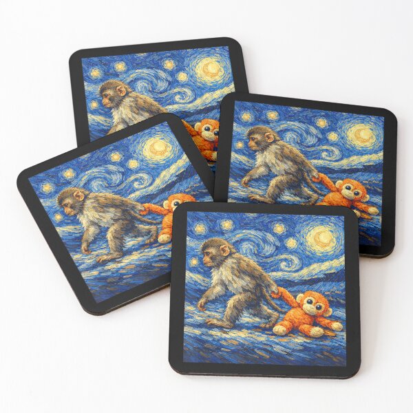 Item preview, Funny Monkey Starry Night Parody Cute Monkey Art Shirt designed and sold by Serene woods.