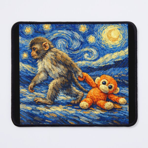 Item preview, Funny Monkey Starry Night Parody Cute Monkey Art Shirt designed and sold by Serene woods.