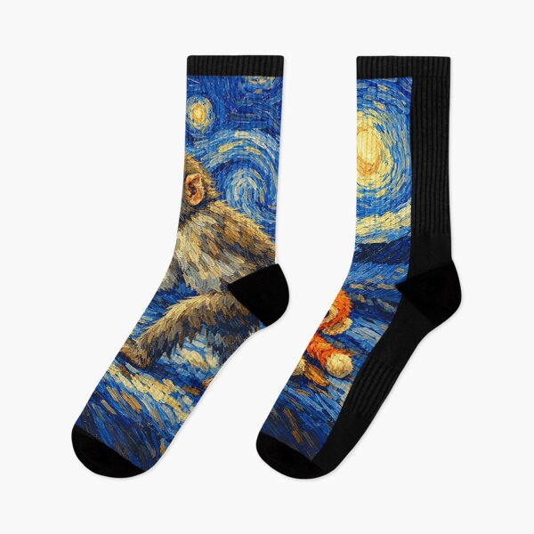 Item preview, Funny Monkey Starry Night Parody Cute Monkey Art Shirt designed and sold by Serene woods.