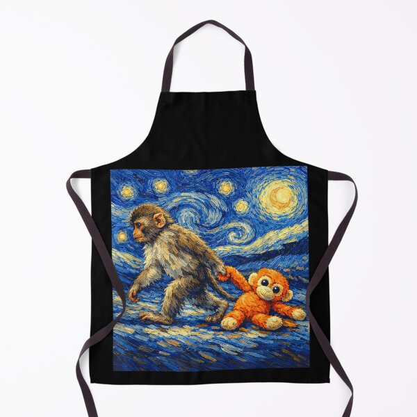 Item preview, Funny Monkey Starry Night Parody Cute Monkey Art Shirt designed and sold by Serene woods.