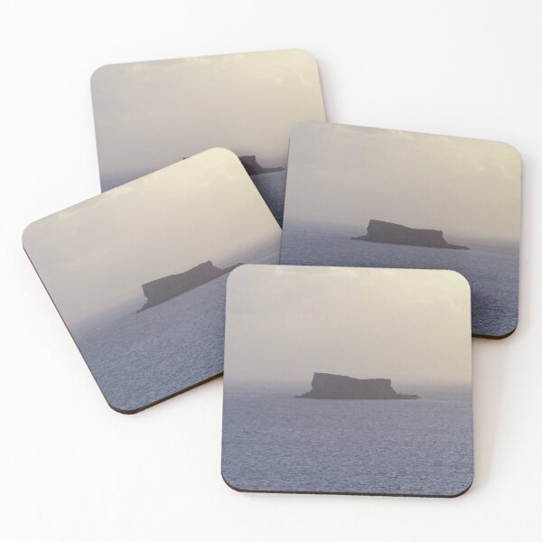 Item preview, Solitary Sea Island at Sunset With Calm Ocean Horizon and Misty Evening Sky designed and sold by Nmallia.