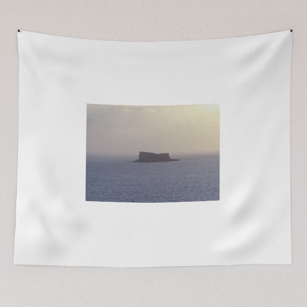 Item preview, Solitary Sea Island at Sunset With Calm Ocean Horizon and Misty Evening Sky designed and sold by Nmallia.