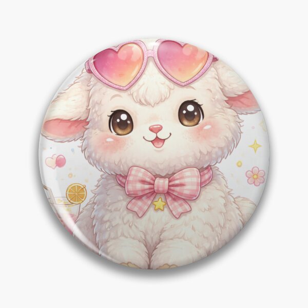 Item preview, Cute Kawaii Baby Lamb With Sunglasses – Adorable Sheep Sticker designed and sold by HappyPixelPrint.