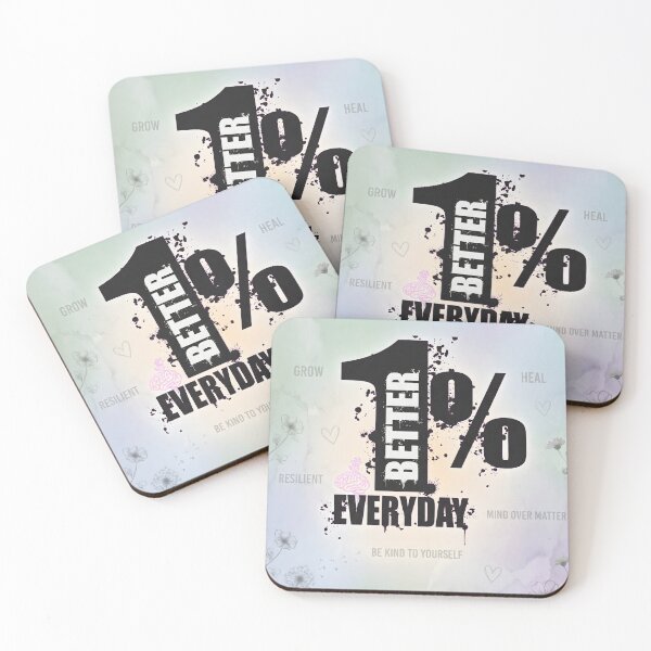 Item preview, 1% Better Everyday Positive Affirmation designed and sold by MarCinu Art.