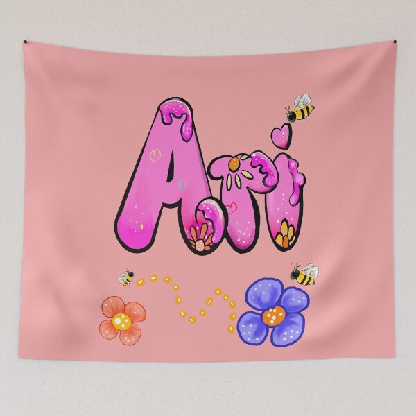 Item preview, Ari Name Top 10 Best Personalized gift for girls and women - Aesthetic Pink Floral Bumble bee  designed and sold by Artonmytee.