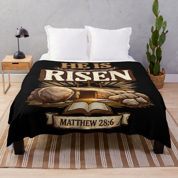 Item preview, He Is Risen Matthew 28 6 Christian Easter Bible Verse Shirt designed and sold by River Silva.