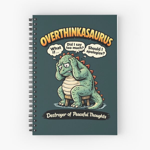 Item preview, Overthinkasaurus – Funny Retro Monster Overthinking Dinosaur Shirt designed and sold by LMFARNACIO.