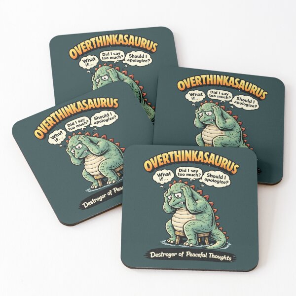 Item preview, Overthinkasaurus – Funny Retro Monster Overthinking Dinosaur Shirt designed and sold by LMFARNACIO.
