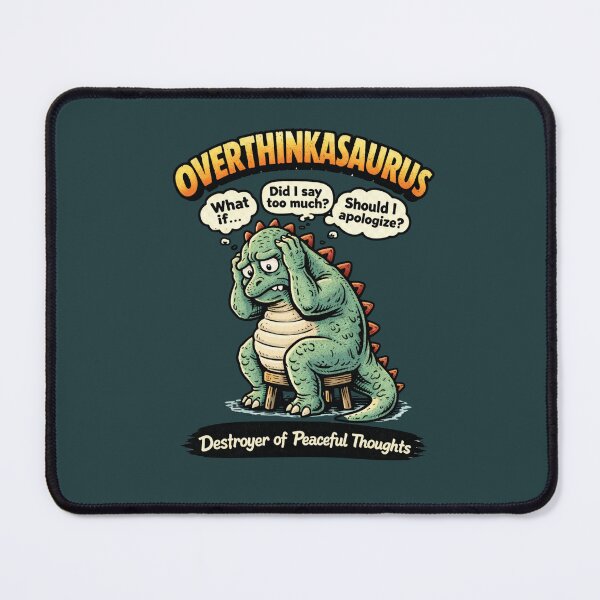 Item preview, Overthinkasaurus – Funny Retro Monster Overthinking Dinosaur Shirt designed and sold by LMFARNACIO.