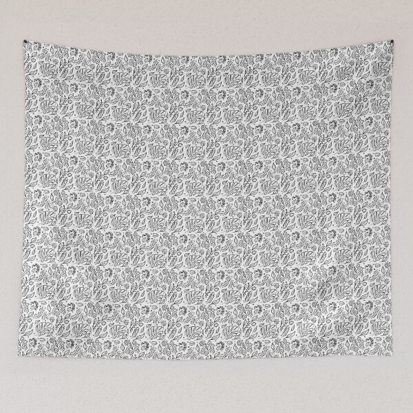Item preview, Leaves and flowers Black and White designed and sold by aliciakatharina.