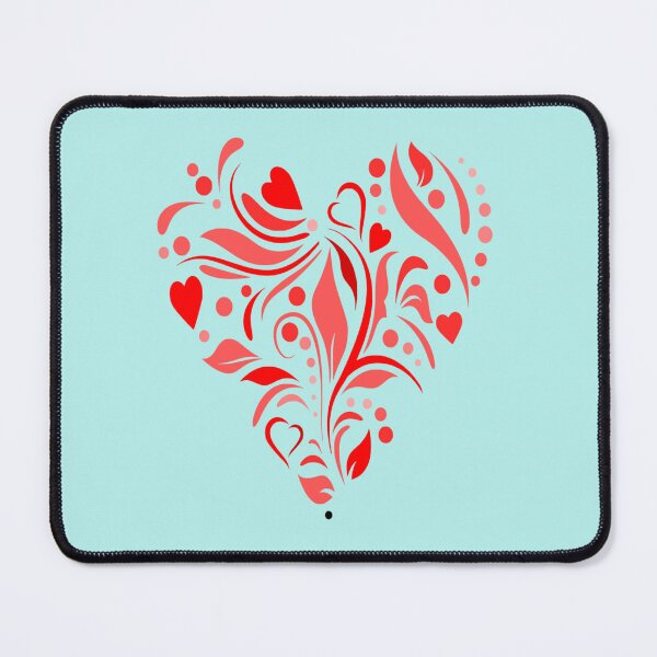 Item preview, Elegant Red Floral Swirls Heart - Modern Folk Art designed and sold by SolutionsArt.