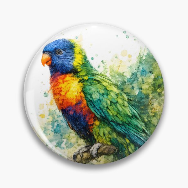 Item preview, All-color lorikeet watercolor splash bird art designed and sold by giachem99.