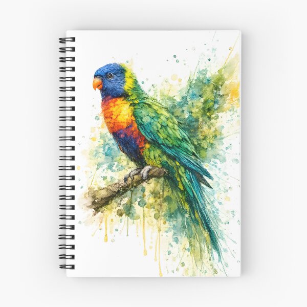 Item preview, All-color lorikeet watercolor splash bird art designed and sold by giachem99.