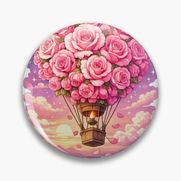 Item preview, Romantic Rose Hot Air Balloon – Dreamy Floral Sunset Aesthetic designed and sold by MrsMimpi.