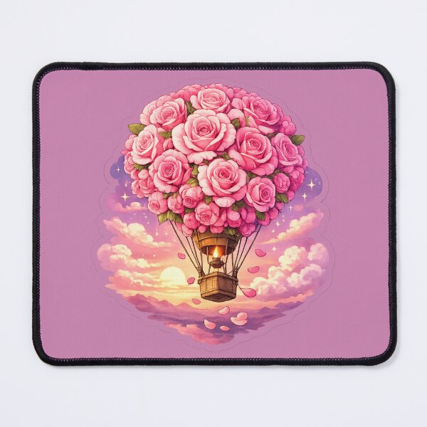 Item preview, Romantic Rose Hot Air Balloon – Dreamy Floral Sunset Aesthetic designed and sold by MrsMimpi.