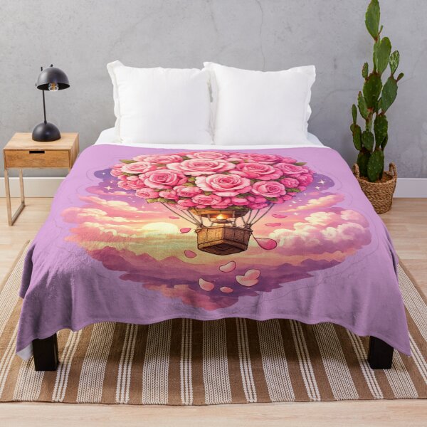 Item preview, Romantic Rose Hot Air Balloon – Dreamy Floral Sunset Aesthetic designed and sold by MrsMimpi.