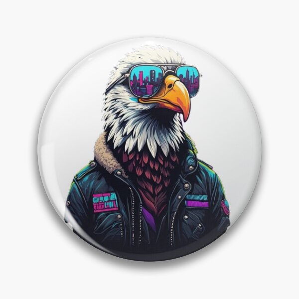 Item preview, Synthwave Eagle - Retro isolated Aviator designed and sold by RetroRascalStudio.
