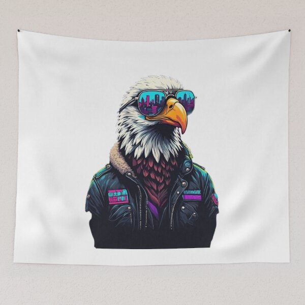 Item preview, Synthwave Eagle - Retro isolated Aviator designed and sold by RetroRascalStudio.