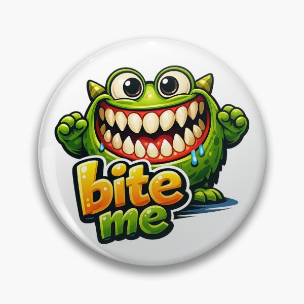 Item preview, Bite Me Monster Grin Funny Tooth Monster Logo designed and sold by Gletschie.
