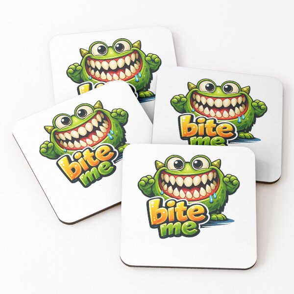 Item preview, Bite Me Monster Grin Funny Tooth Monster Logo designed and sold by Gletschie.