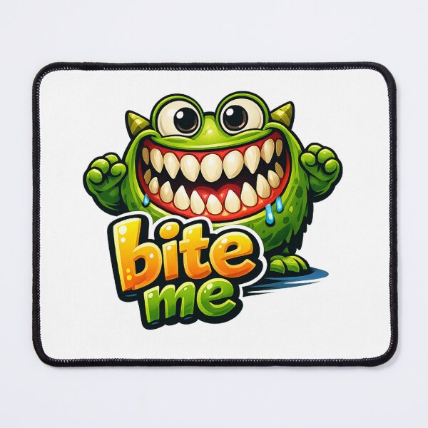 Item preview, Bite Me Monster Grin Funny Tooth Monster Logo designed and sold by Gletschie.