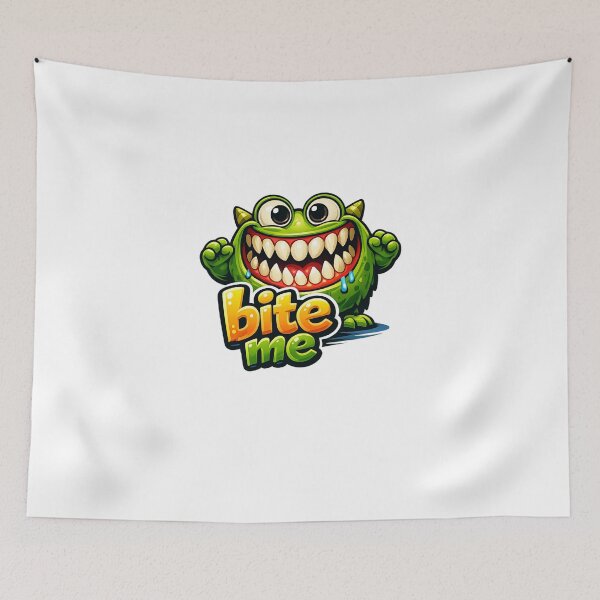 Item preview, Bite Me Monster Grin Funny Tooth Monster Logo designed and sold by Gletschie.