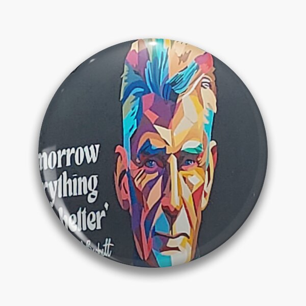 Item preview, Samuel Beckett inspirational Quote Art  “Tomorrow Everything Will Be Better” Colorful Street Art Portrait designed and sold by ivon55.