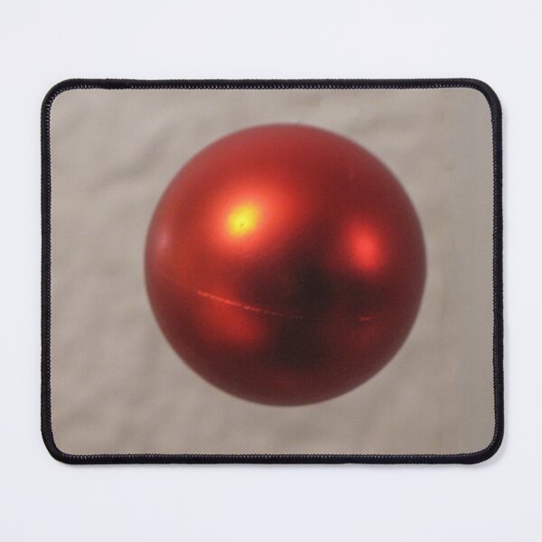 Item preview, Red Christmas Ornament Ball Hanging Against a Soft Neutral Background With Shiny Reflection designed and sold by Nmallia.