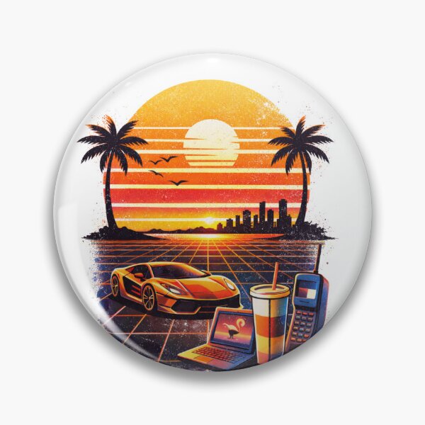 Item preview, Retro Vaporwave Sunset Aesthetic – 80s Synthwave Vintage Screen Print Design designed and sold by sabily.