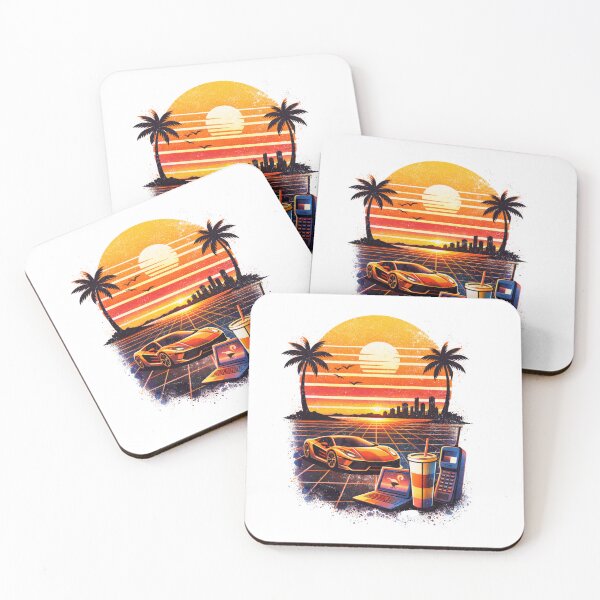 Item preview, Retro Vaporwave Sunset Aesthetic – 80s Synthwave Vintage Screen Print Design designed and sold by sabily.