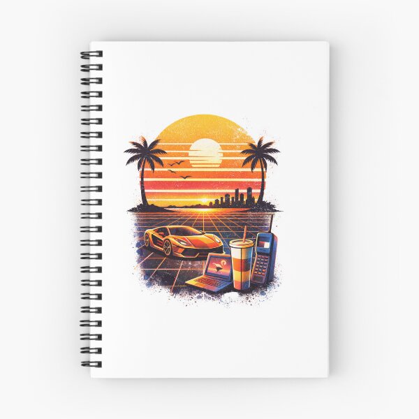 Item preview, Retro Vaporwave Sunset Aesthetic – 80s Synthwave Vintage Screen Print Design designed and sold by sabily.
