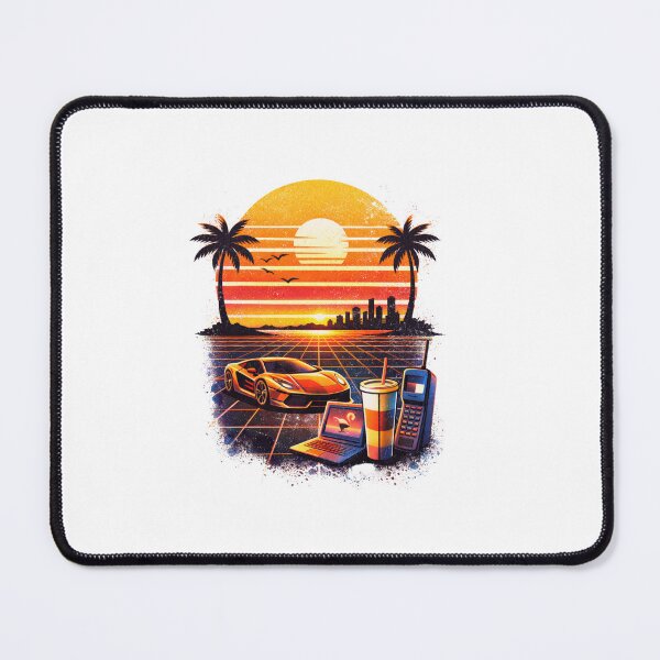 Item preview, Retro Vaporwave Sunset Aesthetic – 80s Synthwave Vintage Screen Print Design designed and sold by sabily.