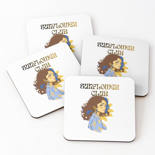 Item preview, Sunflower Club Blue Streak Hair Retro Girl Portrait designed and sold by NekoleDARA.