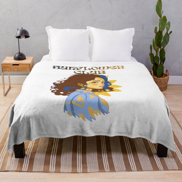 Item preview, Sunflower Club Blue Streak Hair Retro Girl Portrait designed and sold by NekoleDARA.