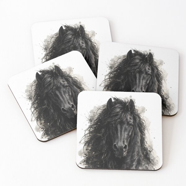 Item preview, Majestic Friesian Horse Portrait Art designed and sold by giachem99.