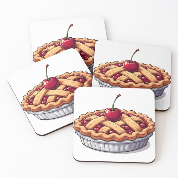 Item preview, Cherry Pie Illustration | Classic Homemade Cherry Pie Dessert designed and sold by Karolina’s Cozy Creations.
