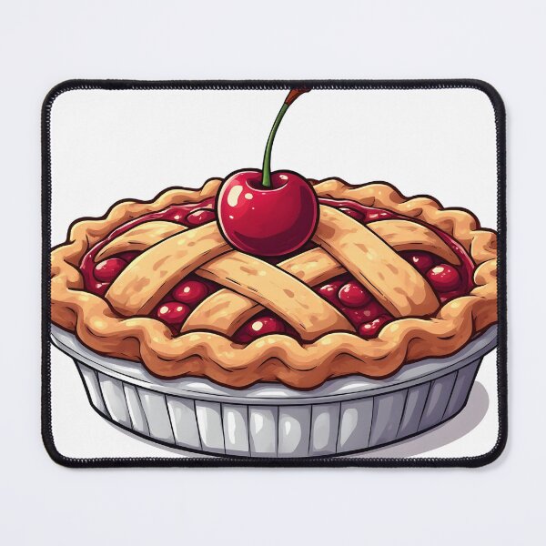 Item preview, Cherry Pie Illustration | Classic Homemade Cherry Pie Dessert designed and sold by Karolina’s Cozy Creations.