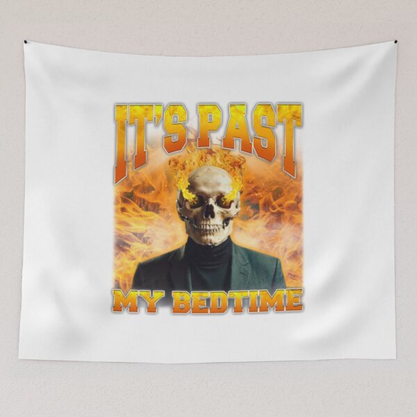 Item preview, It's Past My Bedtime Flaming Skull Funny Dark Humor designed and sold by NekoleDARA.