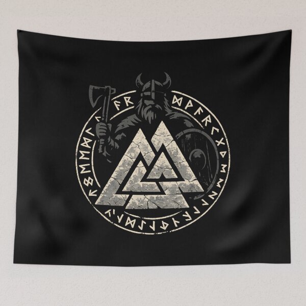Item preview, Valknut Viking Warrior T-Shirt – Norse Mythology Symbol, Nordic Runes Circle, Odin Warrior Design designed and sold by R3X .