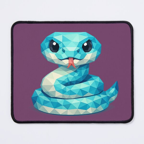 Item preview, Cute Low Poly Geometric Blue Pit Viper Snake Illustration designed and sold by AndreBarnard.
