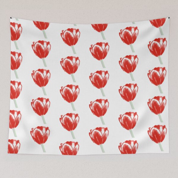 Item preview, Red tulip abstract on white background designed and sold by soluxstore.