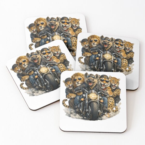 Item preview, Wild Biker Crew – Lion, Hyena, Tiger & Leopard Motorcycle Animal Gang designed and sold by jerskie_12tribes.