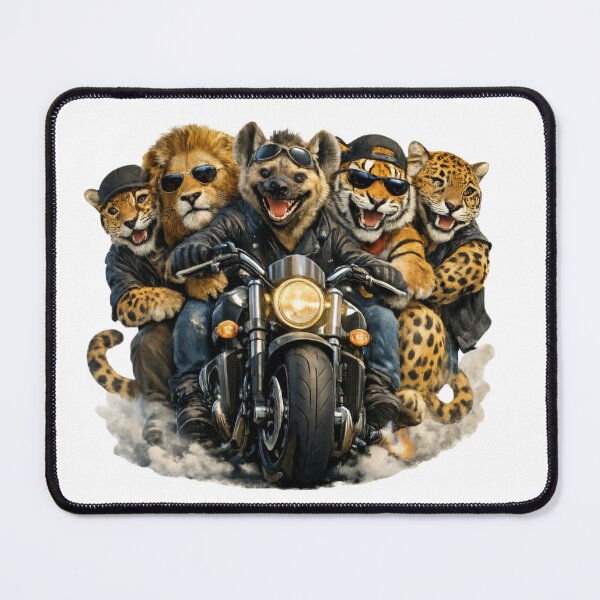 Item preview, Wild Biker Crew – Lion, Hyena, Tiger & Leopard Motorcycle Animal Gang designed and sold by jerskie_12tribes.