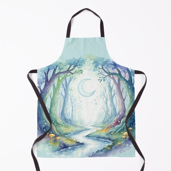 Item preview, Magical Moonlit Forest Watercolor Fantasy Landscape Illustration designed and sold by Nusha Creations.